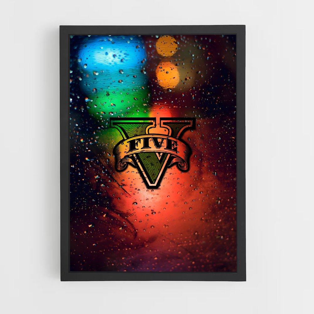 Poster Vitrage Pluvieux – affiche GTA V (vue 2)